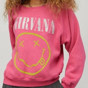 Daydreamer Nirvana Smiley Raglan Crew - Size XL